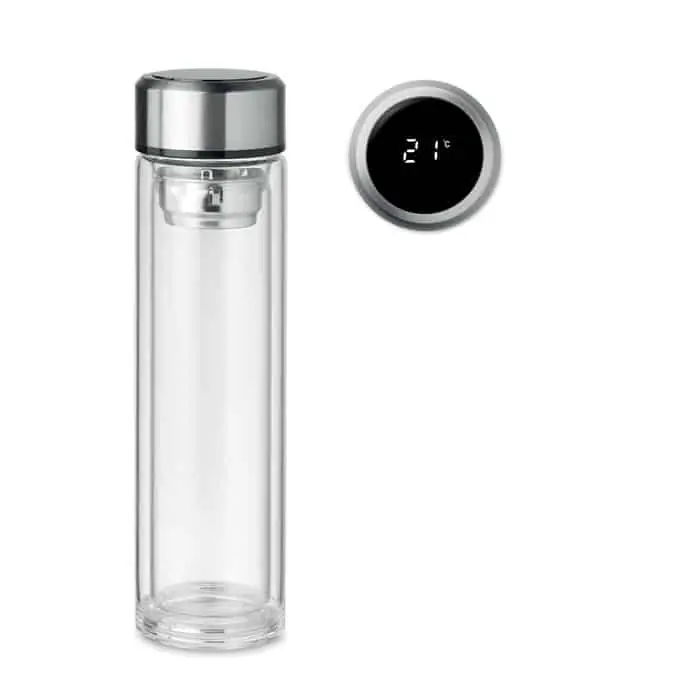 Double wall borosilicate glass bottle