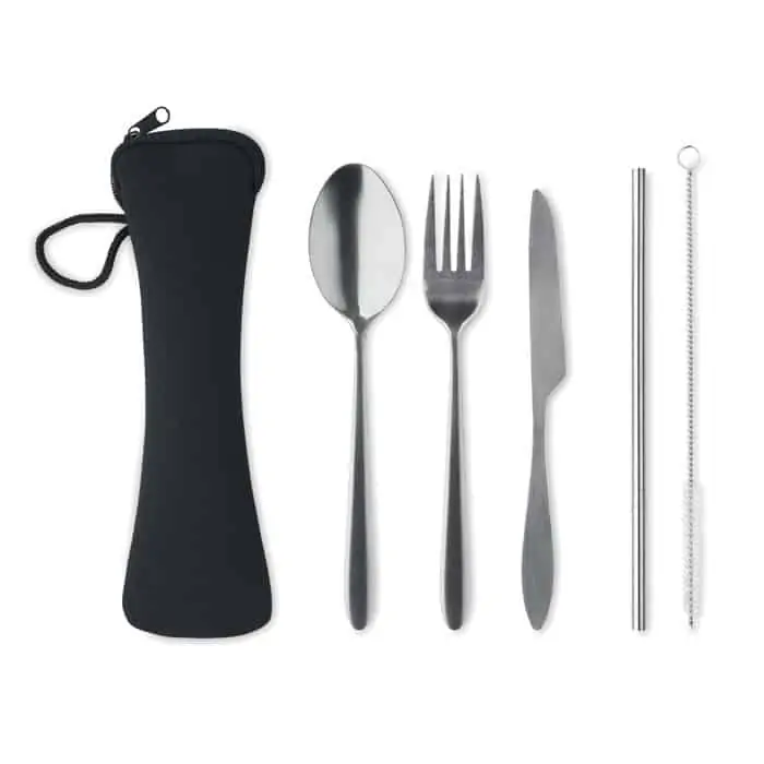 Reusable stainless steel cutlery set