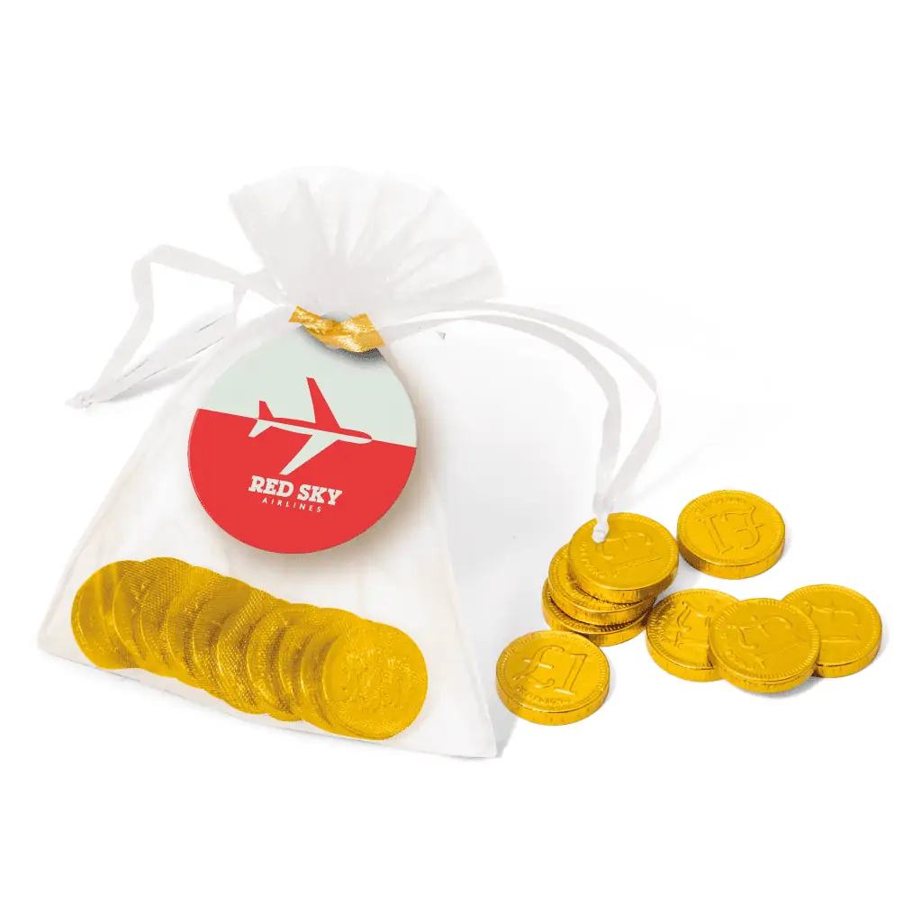 Organza Bag with Chocolate Coins