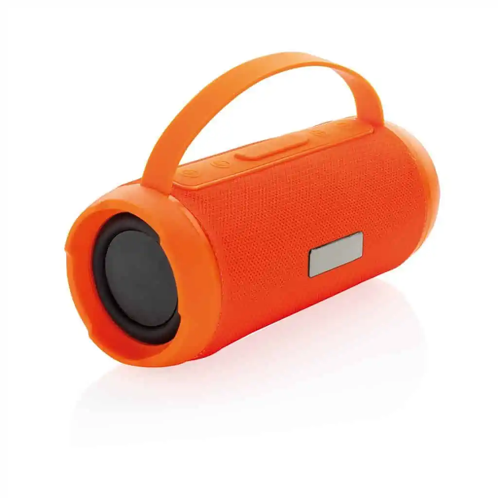 Orange speaker with handle 