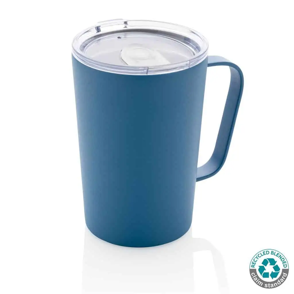 RCS Light blue recycled stainless steel modern vacuum mug with lid